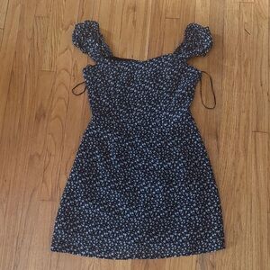 Floral Black and Blue Women's Dress